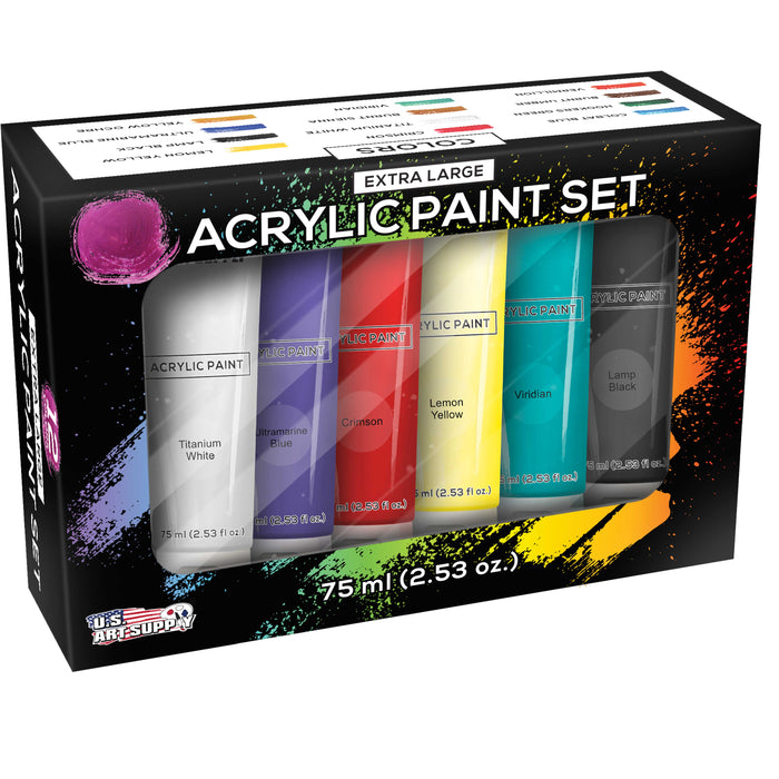 U.S. Art Supply 12 Color 75ml Acrylic Paint Set — TCP Global